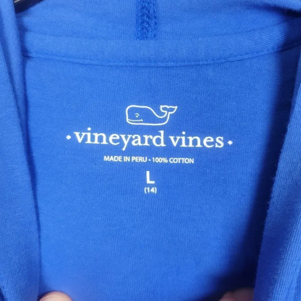 Vineyard Vines Girls Blue Hooded Swim Cover-up size Large